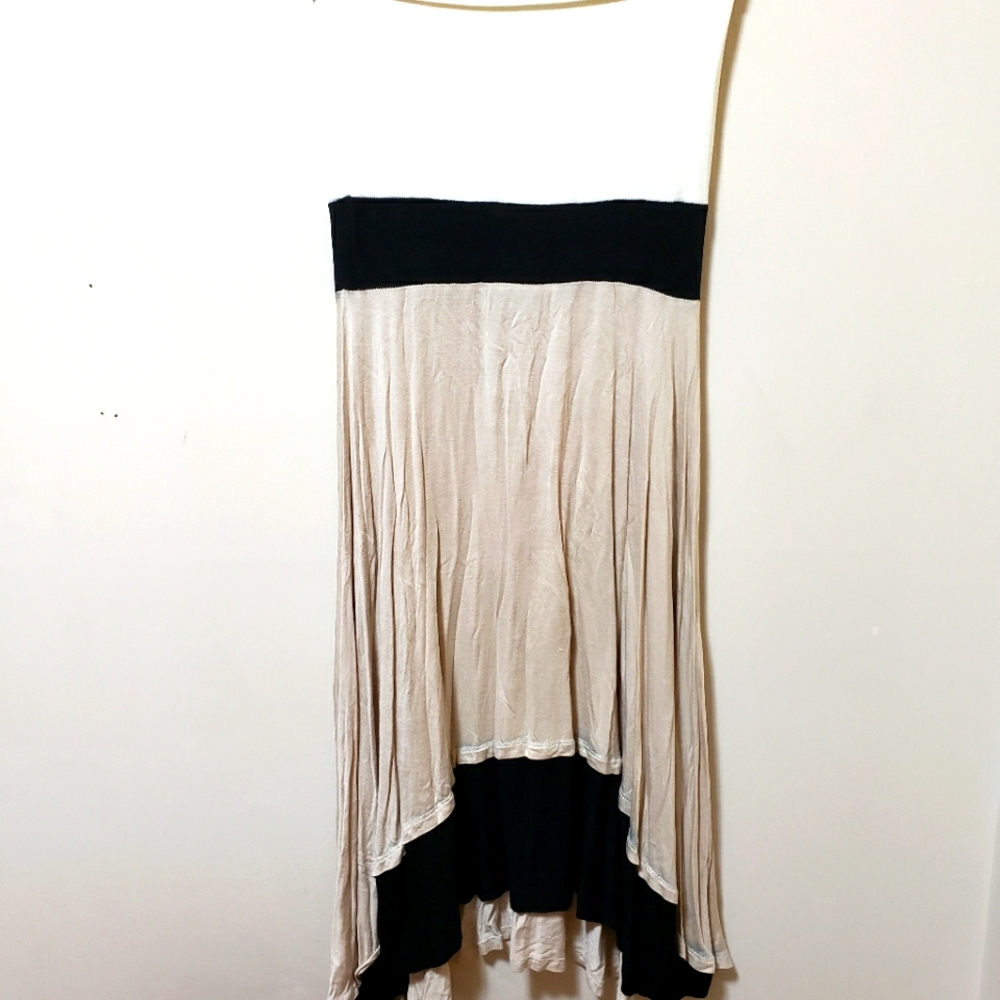 Maxi Dress Cream Black Light Fabric M